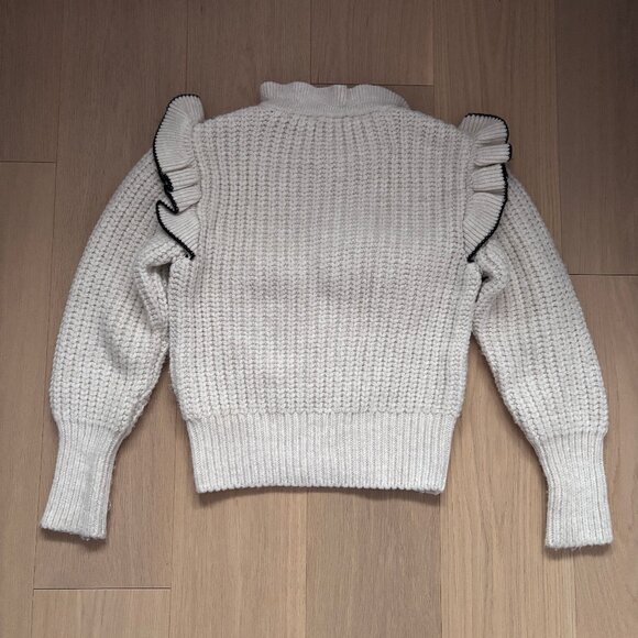 Zara Cozy Ruffle and Bows Sweater in Cream - Picture 7 of 11